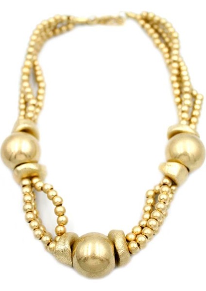 Mat Boncuk Kolye - Altın