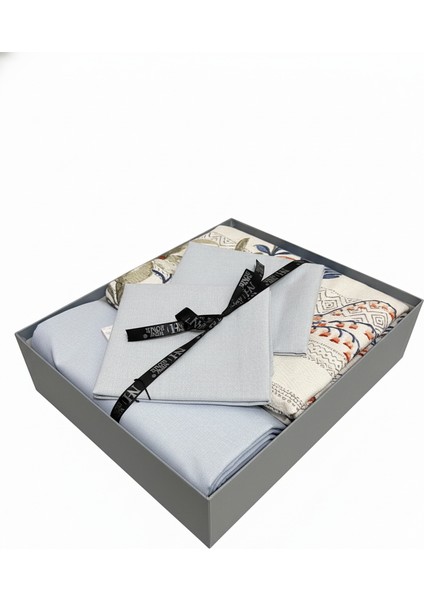 Fugo Concept Çift Kişilik Lüks Pike Takımı | Açık Mavi Çarşaf & Canlı Renkler Çiçek Desenli Pamuklu Pike modelleri