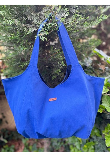 Pamuk Gabardin Kumaş Heybe Çanta-Lacivert Düz