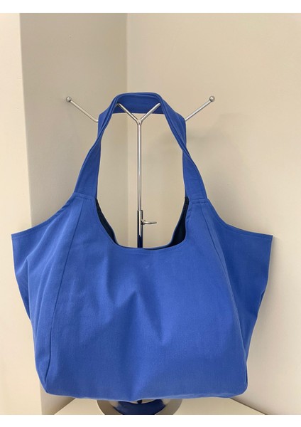 Pamuk Gabardin Kumaş Heybe Çanta-Lacivert Düz modelleri