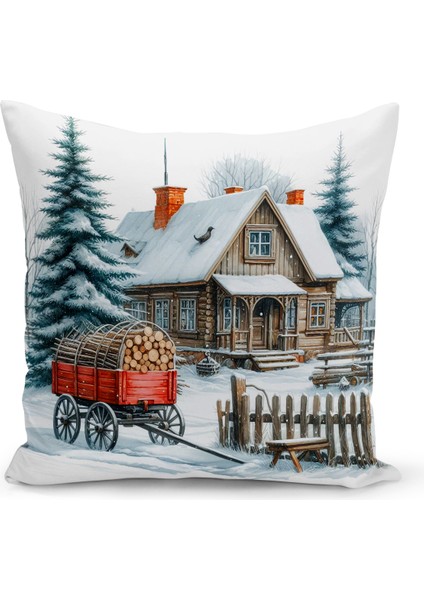 Yılbaşı Serisi Çift Tarafı Dijital Baskılı Kırlent Kılıfı (Christmas Noel Cushion Cover)