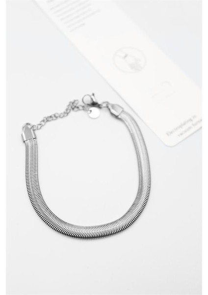 Yılan Zincir Bileklik - Gümüş