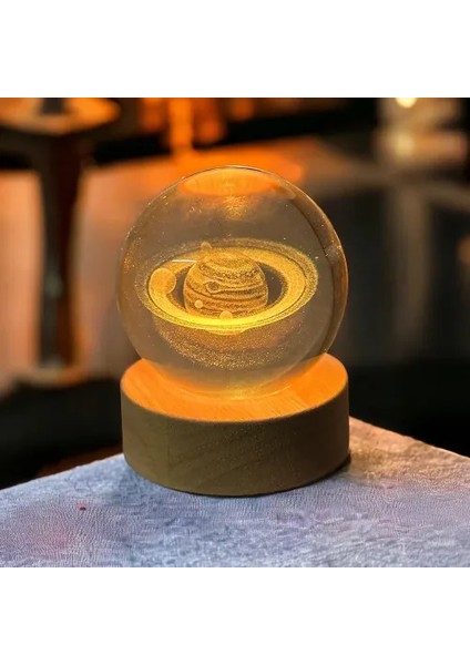 Dekoratif Satürn Tasarımlı Işıklı Cam Küre modelleri