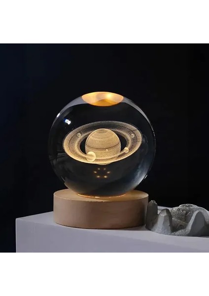 Dekoratif Satürn Tasarımlı Işıklı Cam Küre fırsatları