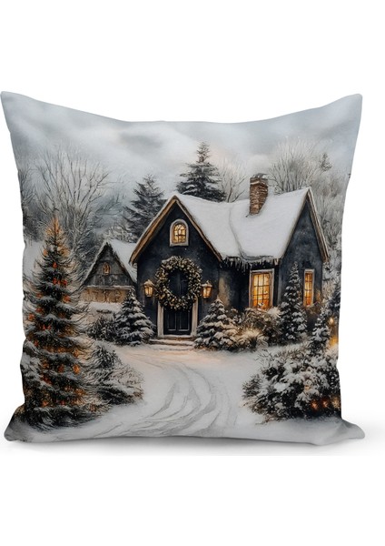 Yılbaşı Serisi Çift Tarafı Dijital Baskılı Kırlent Kılıfı (Christmas Noel Cushion Cover)