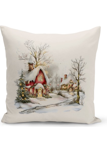 Yılbaşı Serisi Çift Tarafı Dijital Baskılı Kırlent Kılıfı (Christmas Noel Cushion Cover)