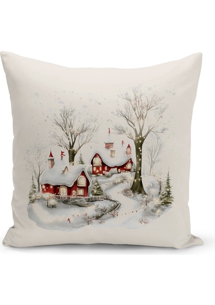 Yılbaşı Serisi Çift Tarafı Dijital Baskılı Kırlent Kılıfı (Christmas Noel Cushion Cover)
