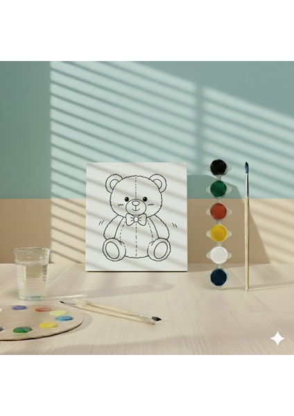 Çocuklar Için Peluş Ayıcık Temalı Eğitici ve Eğlenceli Boyama Seti fiyatları