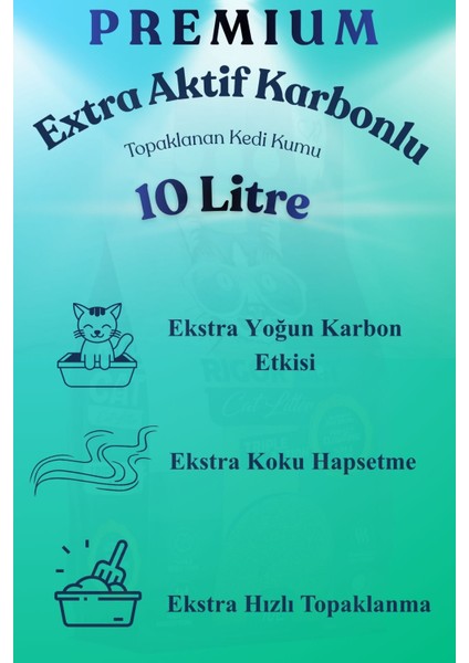 Extra Aktif Karbonlu Topaklanan Kedi Kumu 10 Lt fiyatları
