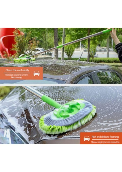 Sihirli Mop Araba Yıkama Fırçası Mikrofiber Bezli Teleskopik Saplı fırsatları