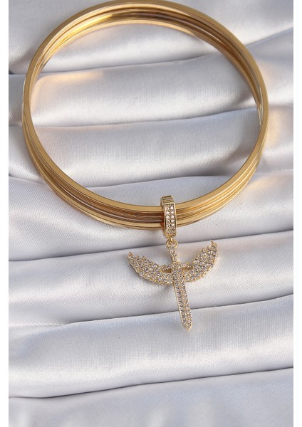 Pirinç Gold Renk Zirkon Taşlı Mikail Model Ajda Charm - TJ-BC1003 fiyatları