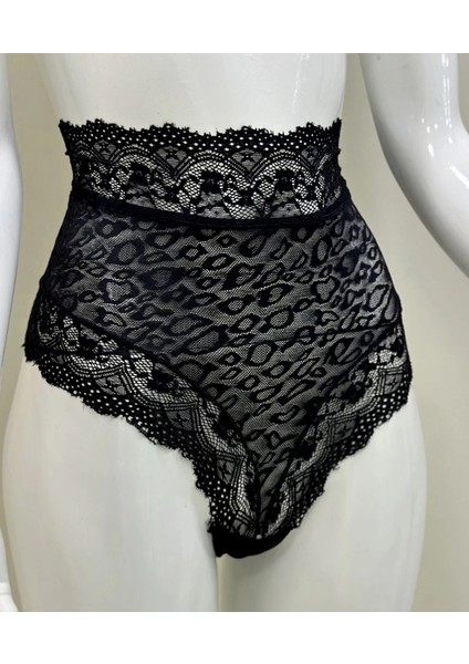 Siyah Dantelli Yüksek Bel Külot VENÜS-K1013