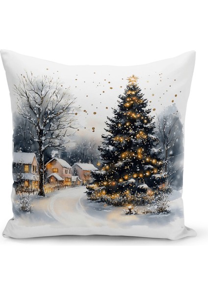 Yılbaşı Serisi Çift Tarafı Dijital Baskılı Kırlent Kılıfı (Christmas Noel Cushion Cover)