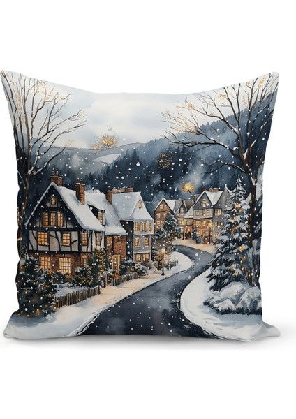 Yılbaşı Serisi Çift Tarafı Dijital Baskılı Kırlent Kılıfı (Christmas Noel Cushion Cover)