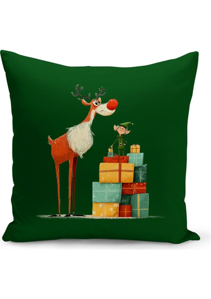 Yılbaşı Serisi Çift Tarafı Dijital Baskılı Kırlent Kılıfı (Christmas Noel Cushion Cover)