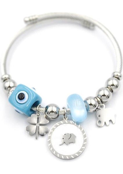 Fil Charm Bilezik - Gümüş