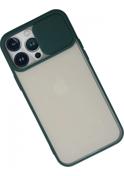Ieg iPhone 13 Pro Max Kılıf Palm Buzlu Kamera Sürgülü Silikon - Yeşil modelleri