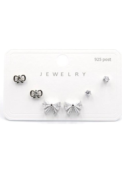 Çoklu Taşlı Küpe - Gümüş