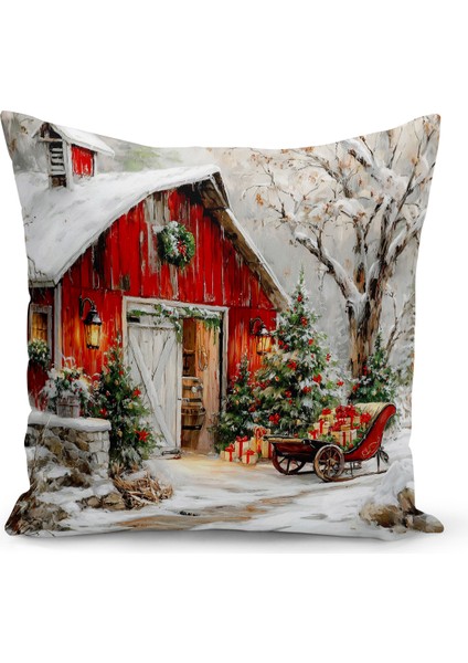 Yılbaşı Serisi Çift Tarafı Dijital Baskılı Kırlent Kılıfı (Christmas Noel Cushion Cover)