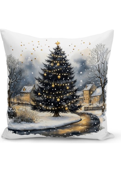 Yılbaşı Serisi Çift Tarafı Dijital Baskılı Kırlent Kılıfı (Christmas Noel Cushion Cover)