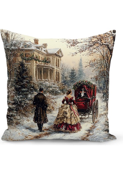 Yılbaşı Serisi Çift Tarafı Dijital Baskılı Kırlent Kılıfı (Christmas Noel Cushion Cover)
