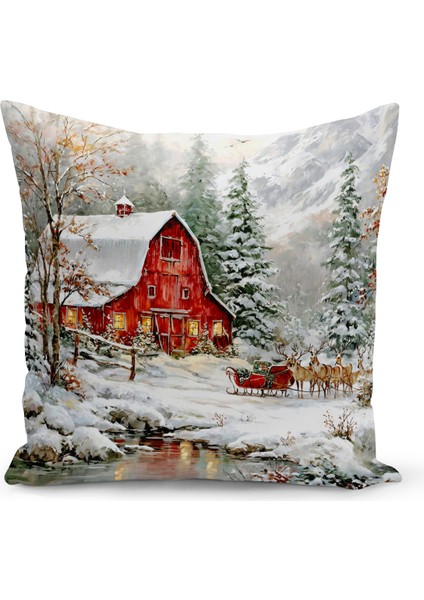 Yılbaşı Serisi Çift Tarafı Dijital Baskılı Kırlent Kılıfı (Christmas Noel Cushion Cover)