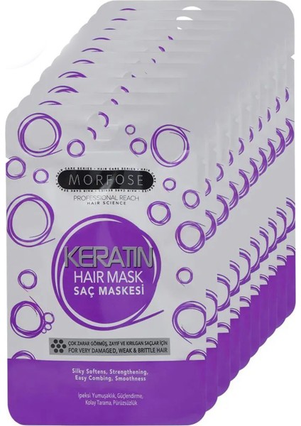 Keratin Saç Maskesi 25 ml (24 Adet) - Yıpranmış Saçlar Için - Mrfs