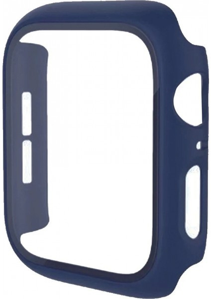 Apple Watch 41MM Camlı Kasa Ekran Koruyucu - Mavi