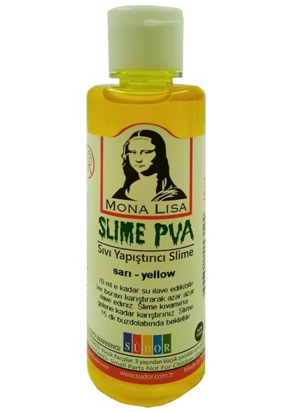 Monalisa Sıvı Yapıştırıcı Slime 70 ml Sarı (12 Adet)