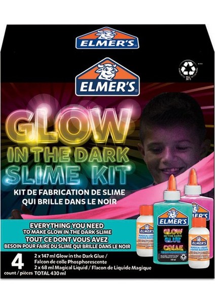 Elmers Karanlıkta Parlayan Yapıştırıcı Slime Set 2162080