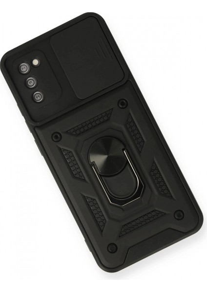 Ieg Samsung Galaxy A03S Kılıf Pars Lens Yüzüklü Silikon - Siyah modelleri