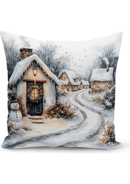 Yılbaşı Serisi Çift Tarafı Dijital Baskılı Kırlent Kılıfı (Christmas Noel Cushion Cover)