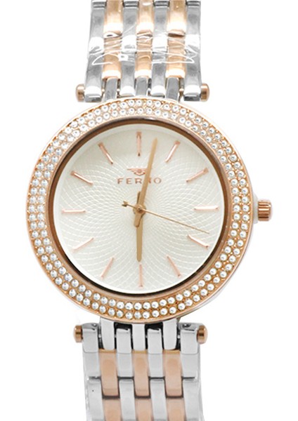 Ferro Rose Gümüş Renk Çelik Kordonlu Kadın Kol Saati TH-F61576A-E