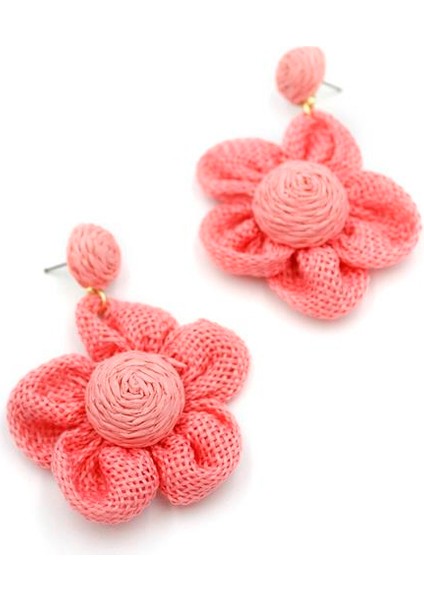 Papatya Hasır Küpe - Pembe fiyatları