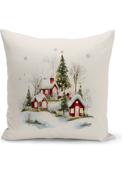 Yılbaşı Serisi Çift Tarafı Dijital Baskılı Kırlent Kılıfı (Christmas Noel Cushion Cover)