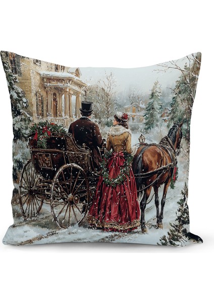 Yılbaşı Serisi Çift Tarafı Dijital Baskılı Kırlent Kılıfı (Christmas Noel Cushion Cover)