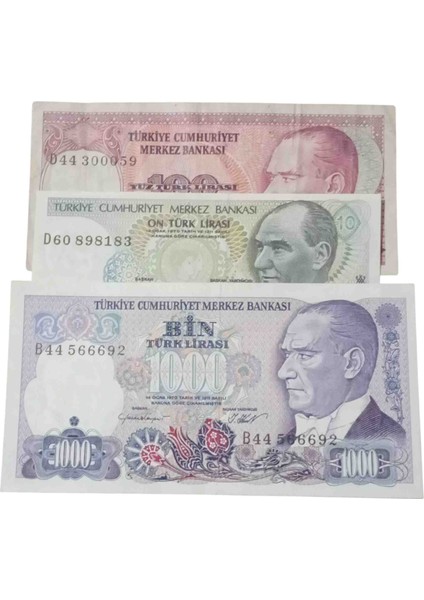 6. 7. Emisyon 3 Adet Koleksiyon Kağıt Para Koleksiyon Başlangıç Setleri