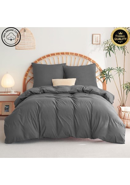 %100 Pamuk 57 Tel Iplik Boyalı Nevresim Seti Yumuşak Dokulu, Nefes Alan Kumaş