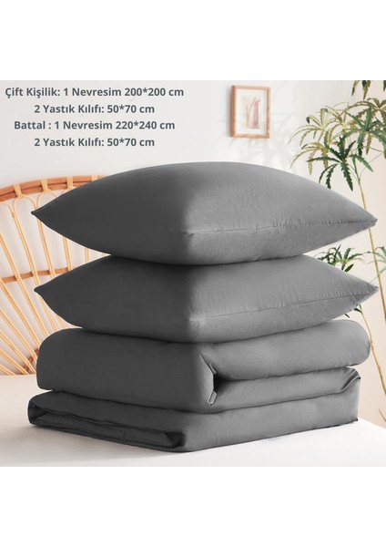 %100 Pamuk 57 Tel Iplik Boyalı Nevresim Seti Yumuşak Dokulu, Nefes Alan Kumaş