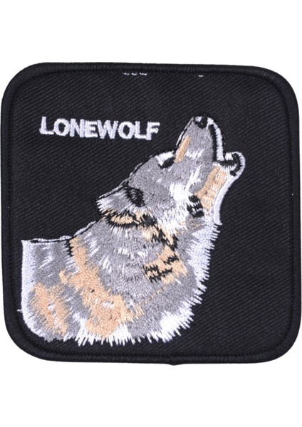 aplike ütü ıle yapışan siyah kurt arma 6x4 cm