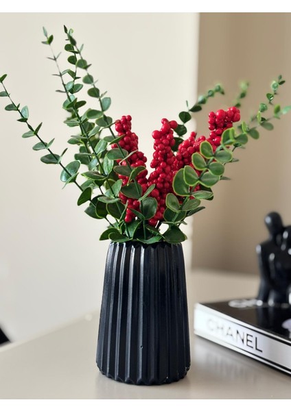 Çizgi Desenli Dekoratif Vazo 15 cm Şık Tasarım modelleri