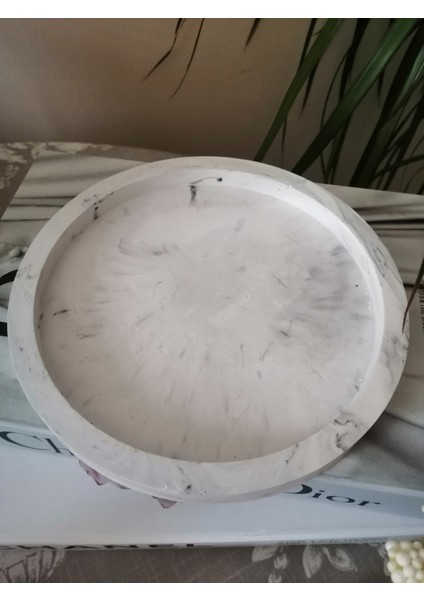 Dekoratif Yuvarlak Tabak, Altlık, Sunum Tepsisi & Organizer Marble Desen indirimleri