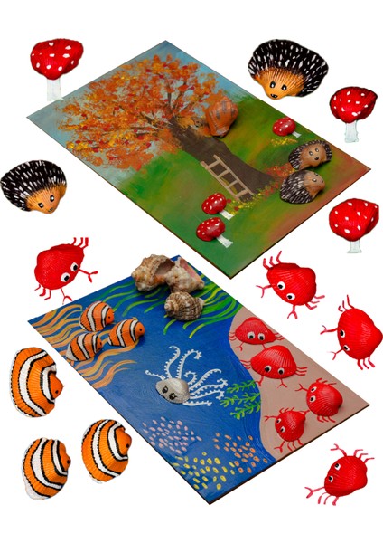 Deniz Kabuğu Boyama /Çocuk Sanat & Hobi Kutu Oyunu /Video-Görsel Destekli /Flamingo Tema Sanatsal Aktivite Seti indirimleri