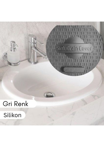 Lavabo Kötü Koku Giderici Önleyici Silikon Mat Sızdırmaz Lavabo Tıkacı Lavabo Tıpası Evye Kapağı Gri