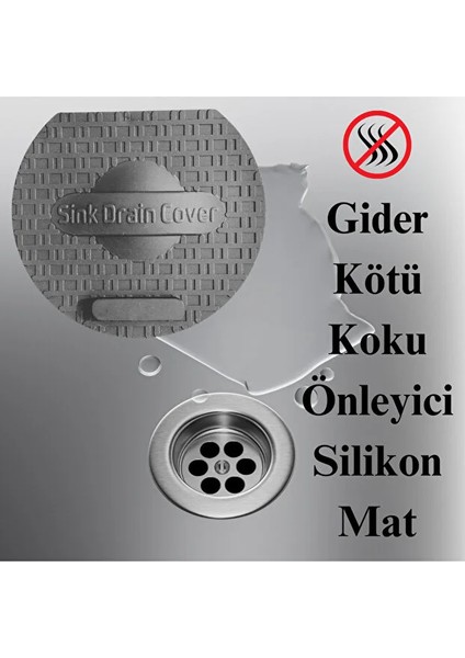 Lavabo Kötü Koku Giderici Önleyici Silikon Mat Sızdırmaz Lavabo Tıkacı Lavabo Tıpası Evye Kapağı Gri modelleri