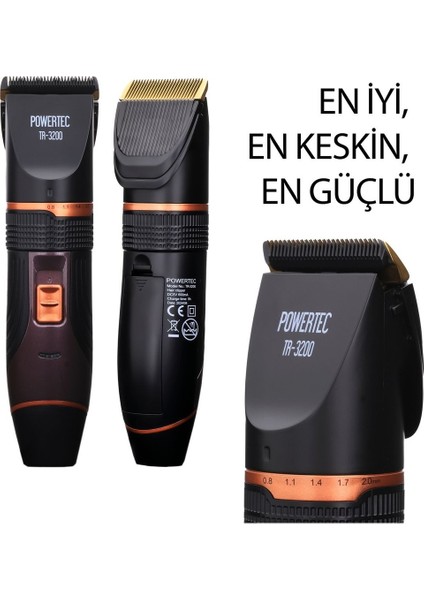 TR-3200 Profesyonel Şarjlı Saç Sakal Tıraş Makinesi + Caldion Erkek Deodorant 2 Adet modelleri