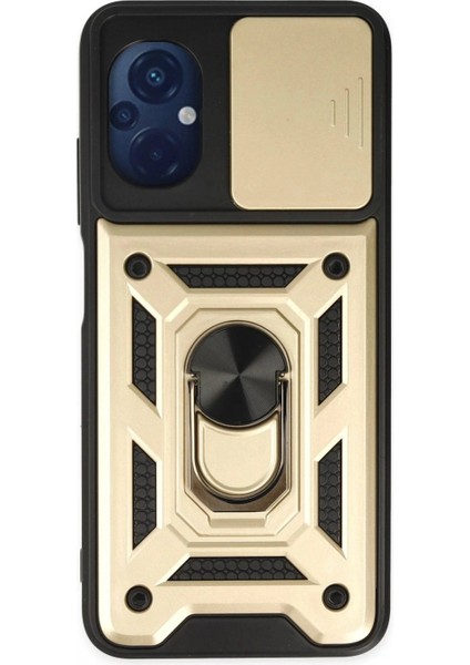 Ieg Xiaomi Poco M5 Kılıf Pars Lens Yüzüklü Silikon - Gold