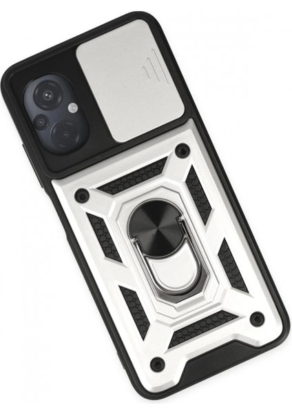 İEG Xiaomi Poco M5 Kılıf Pars Lens Yüzüklü Silikon - Gümüş modelleri