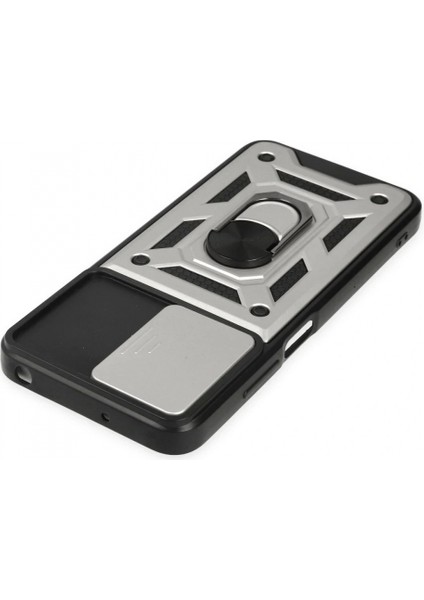 İEG Xiaomi Poco M5 Kılıf Pars Lens Yüzüklü Silikon - Gümüş fırsatları