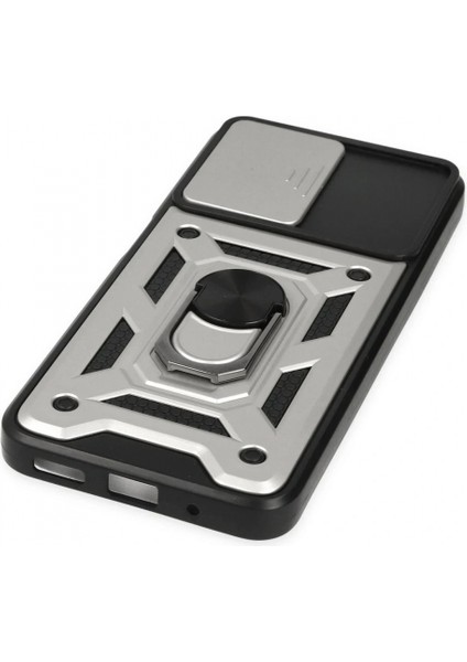 İEG Xiaomi Poco M5 Kılıf Pars Lens Yüzüklü Silikon - Gümüş indirimleri